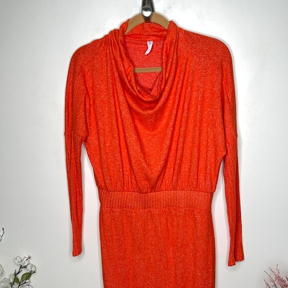 ANTHROPOLOGIE x DAILY PRACTICE Draped Cowl Neck Maxi Dress Orange Sz S {V24} - Picture 2 of 8